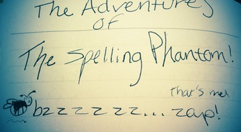 Spelling Phantom notebook excerpt
